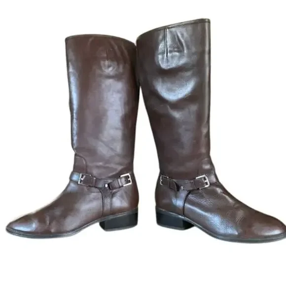 Lauren Ralph Lauren Marion Brown Leather Equestrian Riding Boots Size 8 - Picture 4 of 8